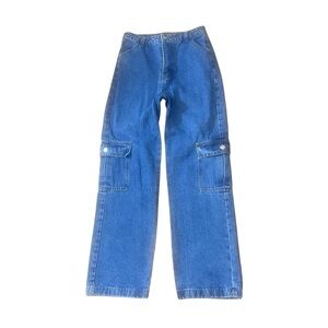 SHEIN Blue Baggy Cargo Jeans Size 26